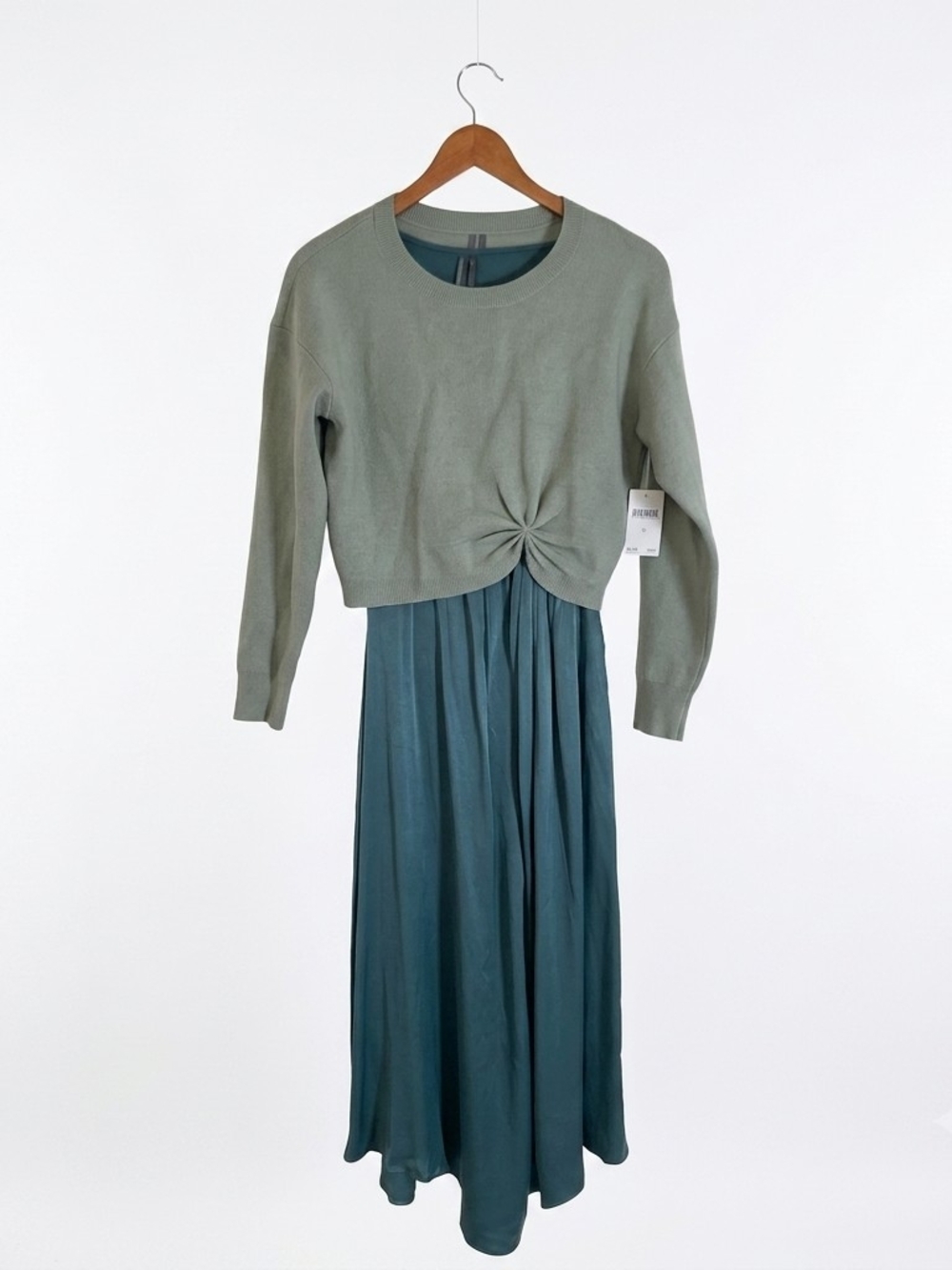 Anthropologie Sage Knit Top with Teal Maxi Skirt Dress